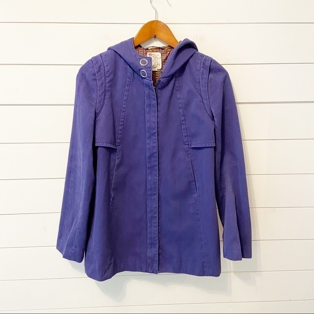 Tulle by Anthropologie | Purple Light Weight Hooded Jacket Size Small